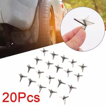 20Pcs Car Tyre Puncture Nail Carbon Steel Mini Anti-theft Auto Triangle Portable, Lightweight Automotive Accessories