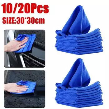 20pcs Car Wash Microfiber Towels Soft Drying Cloth Tools Water Hemming Duster Suction Polishing Wash 30x30cm Car Cleaning T Z8X8