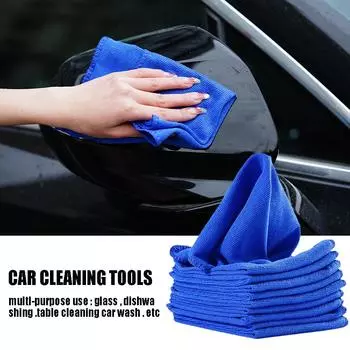 20pcs Car Wash Microfiber Towels Soft Drying Cloth Car Polishing Duster Water Towel Cleaning Hemming Wash Tools 30x30cm Suc R6W3