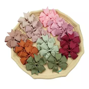 20pcs Children s Hair Accessories Ribbed Ribbon Fishtail Bow Hair Band Girls Leather Band Hair Cord Headwear