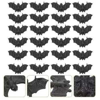 20Pcs Decorative Bat- Toys Adorable Halloween Decors Halloween Mini- Bats Halloween Accessory One Size