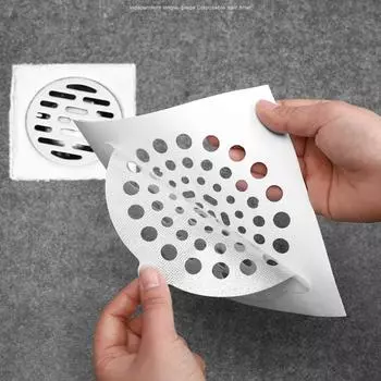 20pcs Disposable Bathroom Sewer Filter Floor Drain Sink Non-woven Fabric Viscose Floor Drain Stickers Anti-hair Anti-blocking