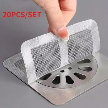 20pcs Disposable Shower Drain Hair Catcher Mesh Shower Drain Covers Floor Sink Strainer Filter Hair Stopper For Bathroom Kitchen 20pcs