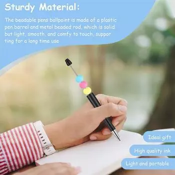 20Pcs DIY Plastic Beaded Ballpoint Pen Mix Styles чёрный