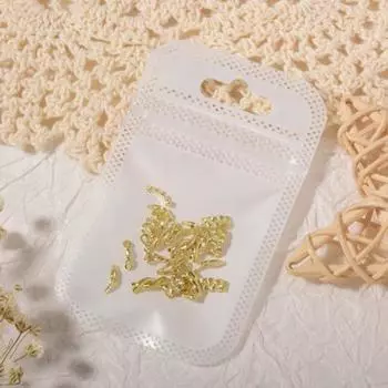 20pcs долговечный блеск ногтей блестящая поверхность изысканный красочный тонкий 3D-орнамент DIY ремесленный декор Random Style золотистый