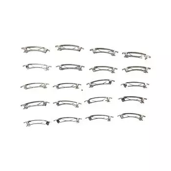 20Pcs French Clip Metal Bows Hairgrips DIY Spring Clips for Children Girls Hair Accessories серебряный