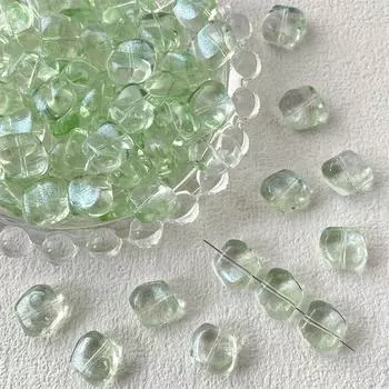 20Pcs Irregular Square Shape Glass Loose Beads Charms For Jewelry Making Diy Bracelet Earrings Accessories