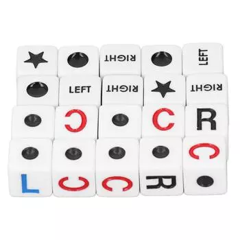 20 шт. Игральные кости слева и справа по центру, пластиковые, забавные, портативные, интерактивные, игральные кости для вечеринок и путешествий