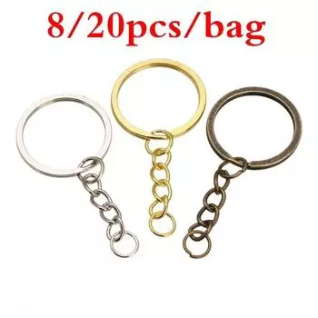 20 шт./лот металлические брелоки брелки античная бронза родиевый цвет 60 мм длинные брелоки разъемные кольца Ke 8pvs бронзовый