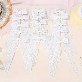 20Pcs/lot random long tail lace bowknot hair clips girls ponytail hair gripes sweet women fresh wedding dress boutique barrette