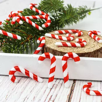 20pcs Mini Candy Cane Christmas Decoration Christmas Tree Decoration Xmas Pendant Diy Home Decor 2024 2024 New Year Kids Gift