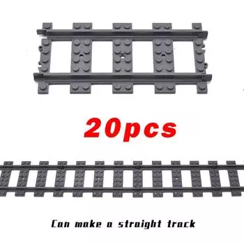 20PCS MOC City Bricks Train Flexible Construction Parts Railway Curve Track R120 Building Blocks Model Accessories Compatible