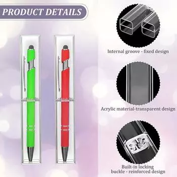 20Pcs Pencil Case Clear Gift Boxes Ballpoint Pens Gift Box Plastic Pencil Gift Box Square Pen Case School Pens Holder прозрачный