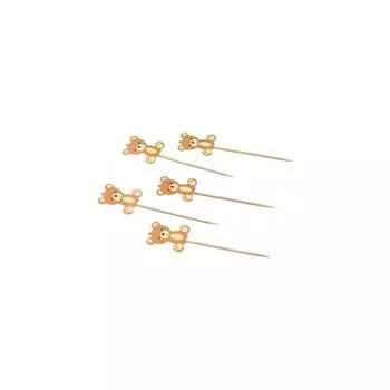 20pcs Polished Surface Bear Bamboo Skewers Multifunctional Food Picks Salad Sticks Birthday Party 20pcs