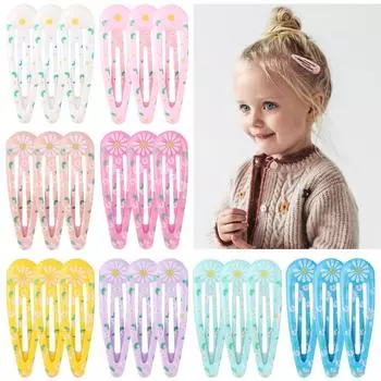 20PCS Printed Colourful BB Clips ins Cute Teenage Girls Kids Hair Clips Small Fresh Broken Hair Side Clips
