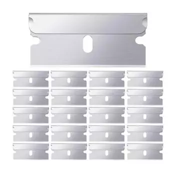 20 шт. лезвий для бритвы, пластиковый скребок, сменный скребок для удаления наклеек с автомобиля, скребок для чистки оконных стекол, для удаления клея