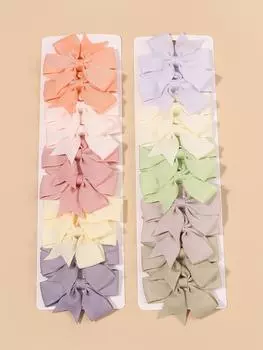 20Pcs/set 2.5inch Cheers Bow Hair Clip for Kids Girls Solid Color Ribbon Pinwheel Toddler Hairpins Headwear Hair Accessories