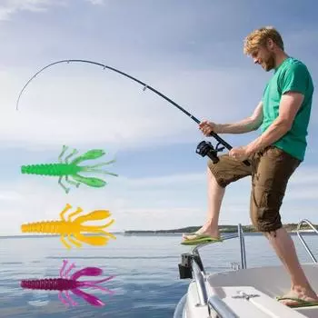 20Pcs/Set 5.2CM/1G Soft Crayfish Lure Realistic Bionic Colorful Lobster Swimbait Artificial Shrimp Bait