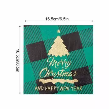20PCS/Set Christmas Theme Christmas Party Supplies Disposable Tissues Restaurant Decorations Napkins Safe Christmas 33X33cm