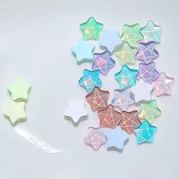 20Pcs/set DIY Nail Art Charms Star Nail Decorations Star Nail Rhinestones Manicurist зелёный