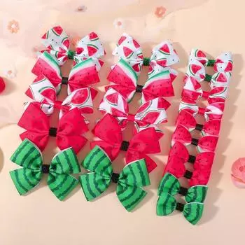 20Pcs/Set Girls Cute Watermelon Print Bowknot Hair Clip Kids Lovely Colorful Hairpins Headwear Children Summer Hair Accessories