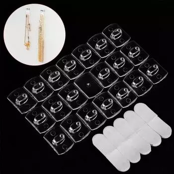20pcs/set Mini Wall Transparent Removable Hook Strong Cable Clamp Adhesive Key Hook Rack Bathroom Kitchen Towel Hanger