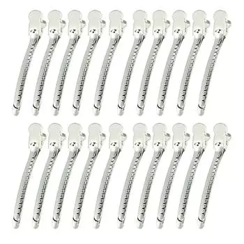 20Pcs Simple Salon Hairpin Clamps 9.5cm DIY Alligator Hair Clips Hair Care Hairdressing Duckbill Fluffy Clamps Barber