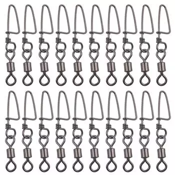 20 шт. рыболовные вертлюги из нержавеющей стали с шарикоподшипником, вращающиеся, для морской рыбалки, аксессуары для рыболовных снастей на открытом воздухе 8#