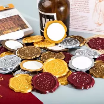 20Pcs Steric Sealing Wax Stickers Textured Wrapping Sealing Stickers Wedding Ceremony Decoration red 20pcs