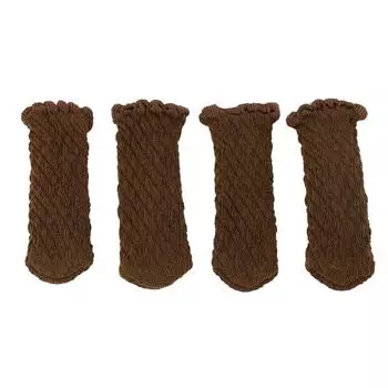 20Pcs Thickened Knitted Table Chair Leg Floor Protectors Covers Furniture Leg Socks for Hardwood Elegant Chocolate