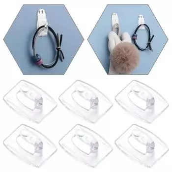 20pcs Transparent Wall Hook Adhesive Plastic Hooks Hanger Clip Mini Hooks Bathroom 20pcs