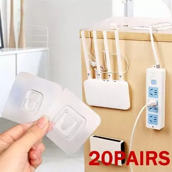 20Pcs Transparent Wall Hook Strong Self Adhesive Door Wall Hangers Hooks Suction Heavy Load Rack Cup Sucker for Kitchen Bathroom