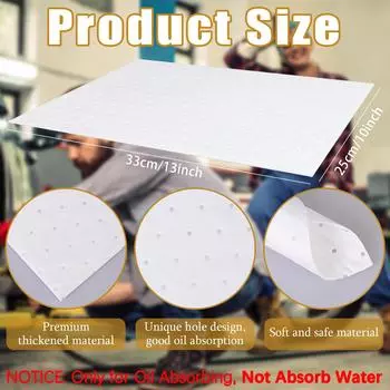20Pcs White Oil Spill Absorbent Sheets Oil Absorbent Pads/Mats (Oil/Fuel Only), Oil Pads For Spillage Cleanup - Industrial белый