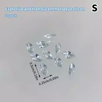 20Pcs Zircon Nail Diamond Flashy Decoration Loading Stereoscopic Nail Accessories Nail Painting Nail Salon Nail Artists S