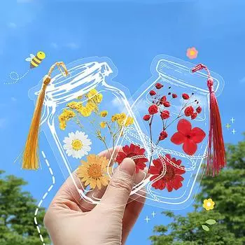 20Piece Bookmarks Kids Creative DIY Transparent Bookmarks For Dried Flowers Plant Samples Bookmarks Personalized Glassware Drie