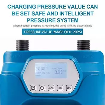 20PSI Высокое давление SUP насос Двойной двигатель 150 Вт 12 В постоянного тока надувной сдуваемый электрический воздушный насос с 7 синий