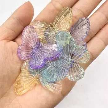 20шт бусины градиент DIY шпилька ювелирные аксессуары творческий с подвеской с отверстием двойной цвет бабочка ручной работы для изготовления браслета и ожерелья материал Mixed Color
