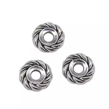 20шт Бусины-разделители Бусины Античное Серебро Цвет Цинковый Сплав 9X9X2мм