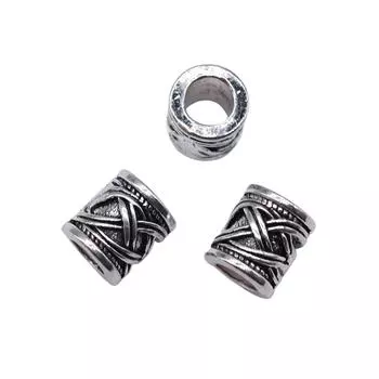 20шт бусины-разделители с большими отверстиями, подвески, бусины античное серебро, цвет цинкового сплава, 9X9X8 мм