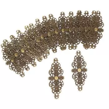 20шт филигранная цветочная обертка с соединителем, поделки, украшения, фурнитура, ювелирные изделия бронзовый