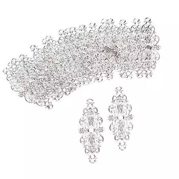 20шт филигранная цветочная обертка с соединителем, поделки, украшения, фурнитура, ювелирные изделия серебряный