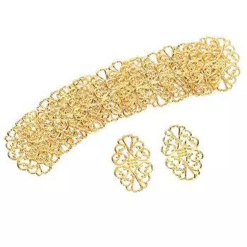 20шт филигранные цветочные обертывания разъемы ремесла украшения Diy фурнитура ювелирные изделия золотой