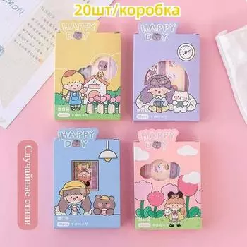 20шт мультфильм дети водонепроницаемый дышащий кровоостанавливающий бинт для лица One Size