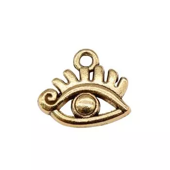 20шт подвески для глаз античное золото цвет цинковый сплав 12х13мм