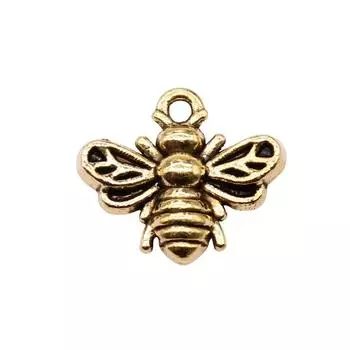 20шт подвески-подвески в виде пчелы, аксессуары цвета антикварного золота 11х14мм
