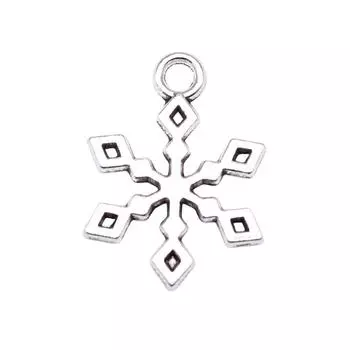 20шт подвески-снежинки античное серебро цвет цинковый сплав 19х14мм