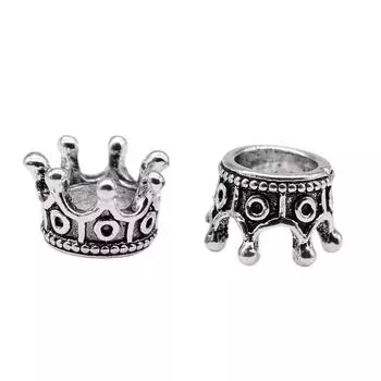 20шт. Подвески в форме короны, античное серебро, цвет цинкового сплава, 10X7X6 мм.