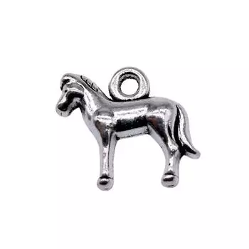 20шт подвески в виде лошади античное серебро цвет цинковый сплав 18х14мм