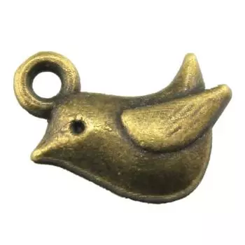 20шт подвески в виде птиц античная бронза цвет цинковый сплав 11х8мм