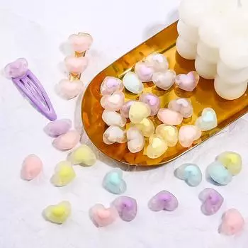 20шт прозрачные акриловые бусины в форме цветка/сердца/звезды для изготовления ювелирных изделий 16mm синий